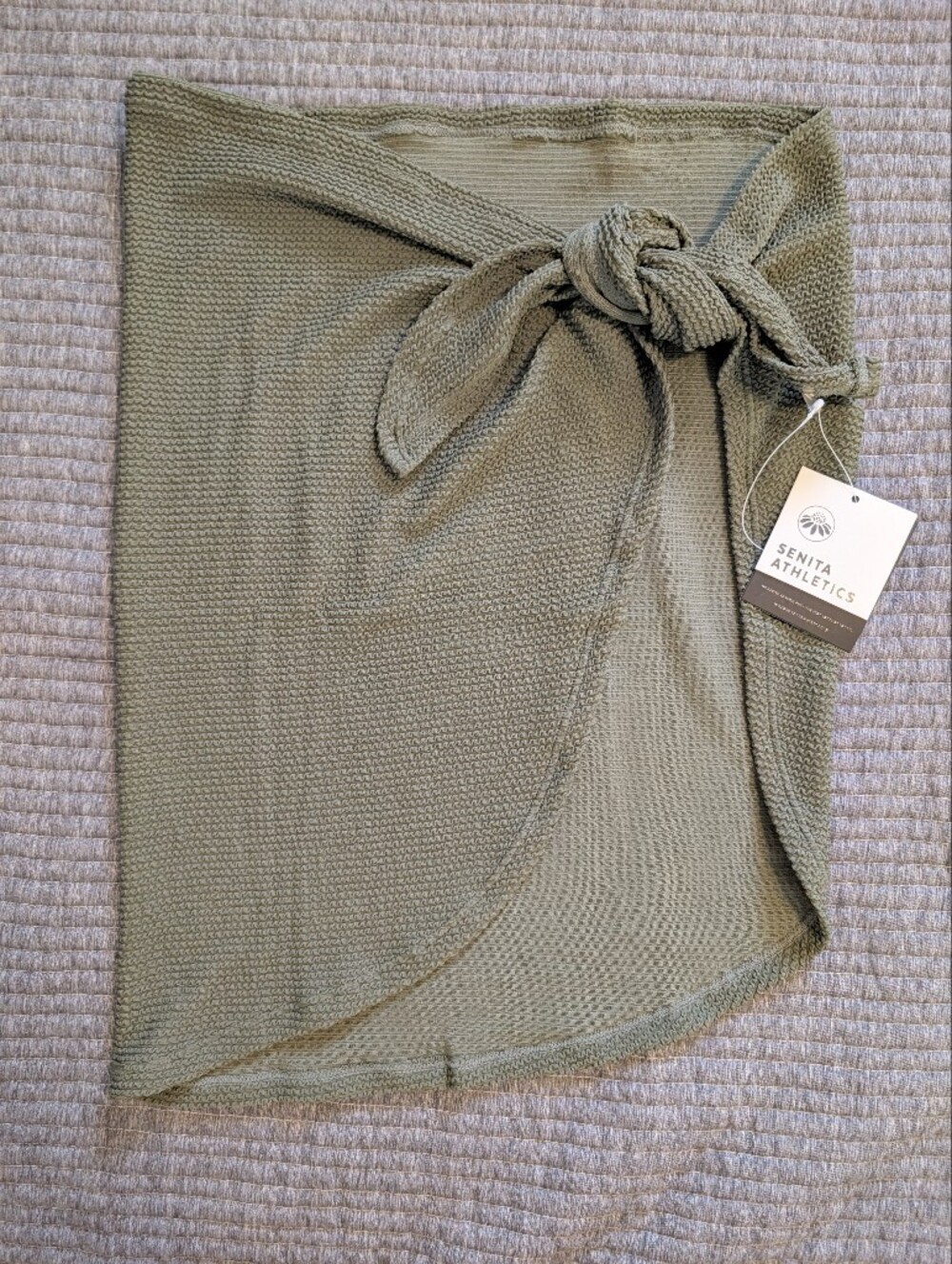 NWT. SENITA ATHLETICS Olive Knit Sarong, XS
